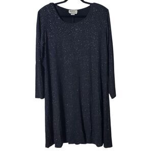 Vintage Y2K Black Glitter Dress Size XL Glamour Goth Witchy Sparkle Womens